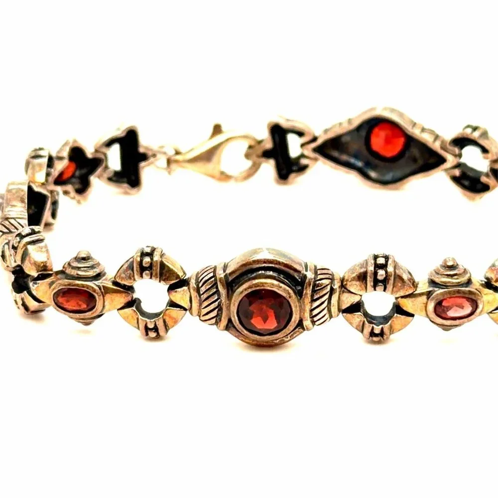 Silver 925 Garnet Bracelet